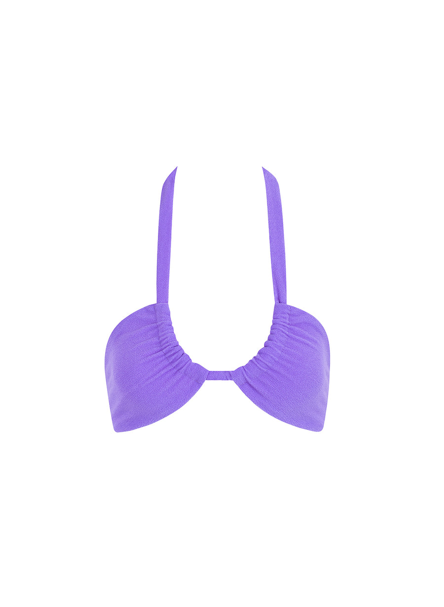 sustainable swimwear top allera terry lilac