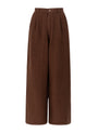 linen trousers clay brown