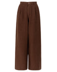 linen trousers clay brown
