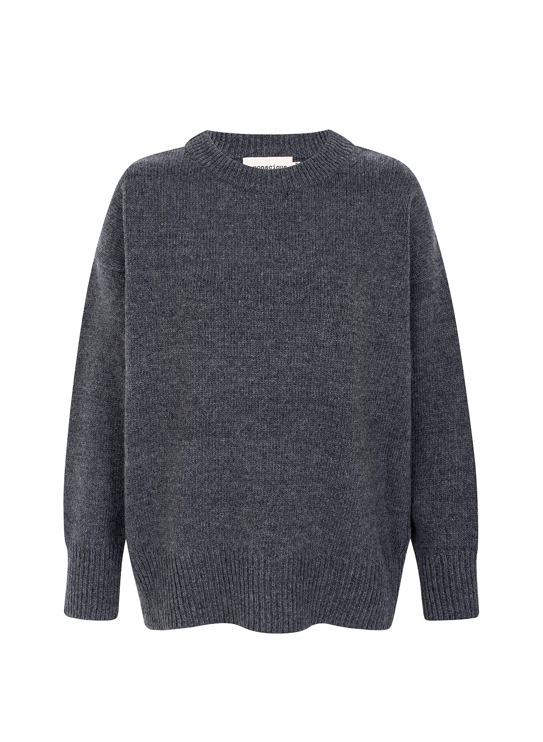 recycled wool knitwear sweater in grey