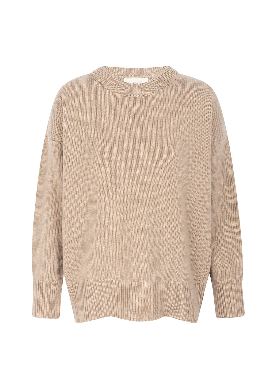 recycled wool knitwear sweater in beige