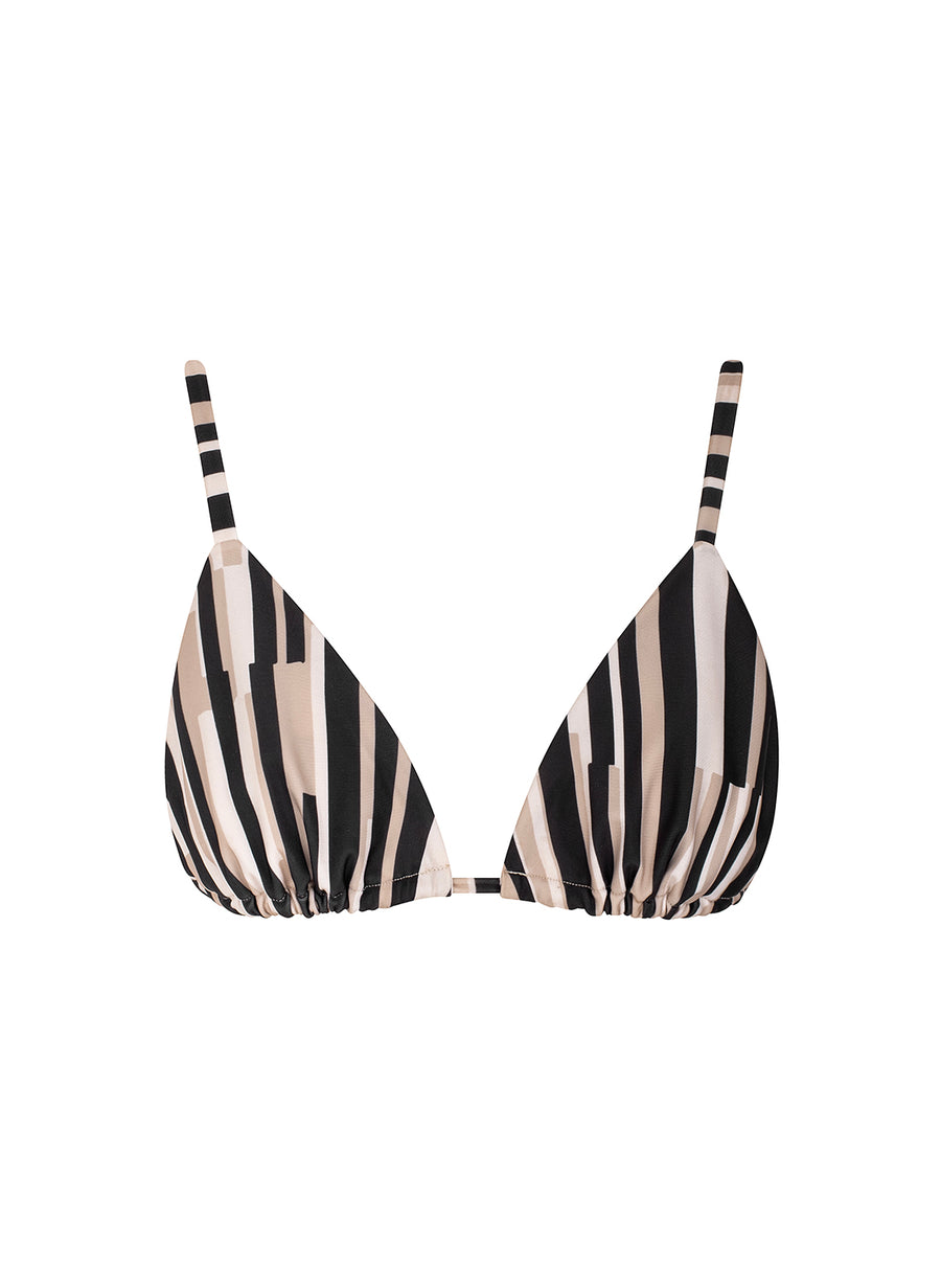 sustainable swimwear top triangle earth lines