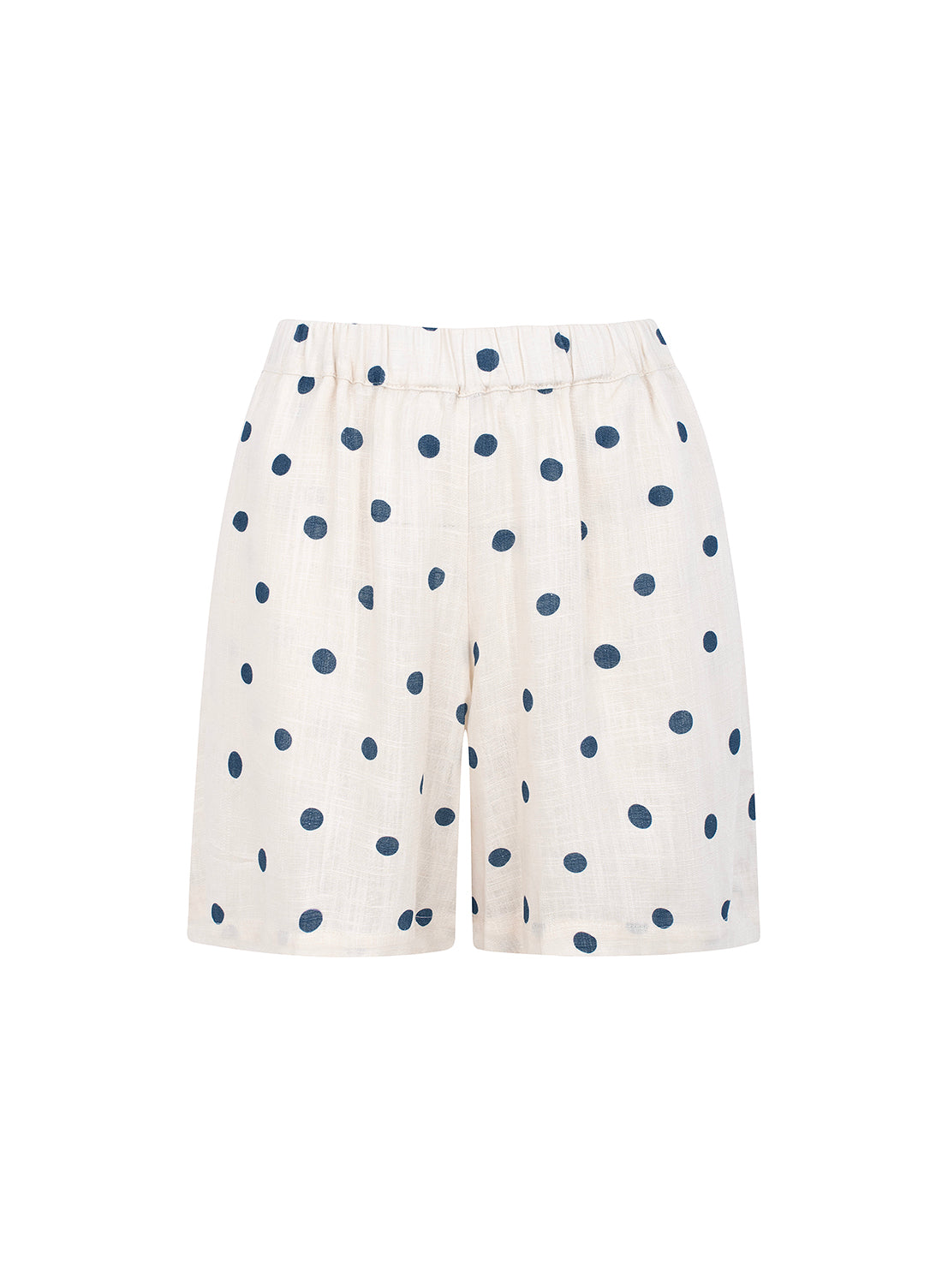 linen shorts shell dots