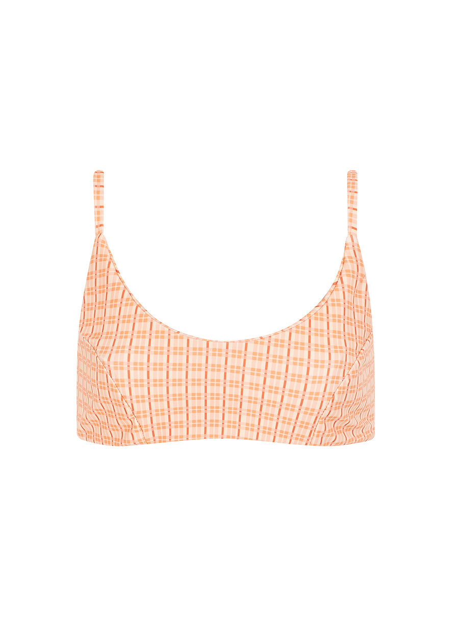 sustainable swimwear top zoe x hannah hofinger in peachy bum