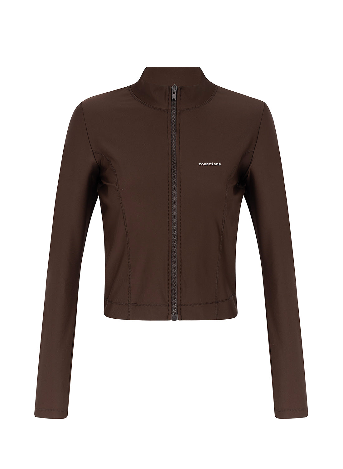 recycled ACTIVE zip jacket in brown