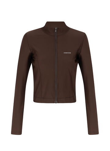 recycled ACTIVE zip jacket in brown