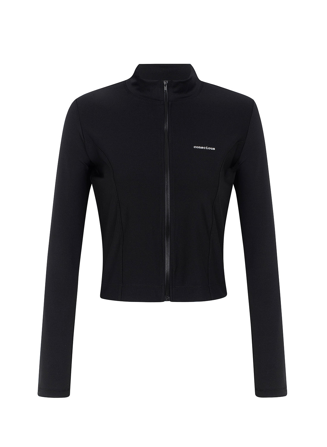 recycled ACTIVE zip jacket in black