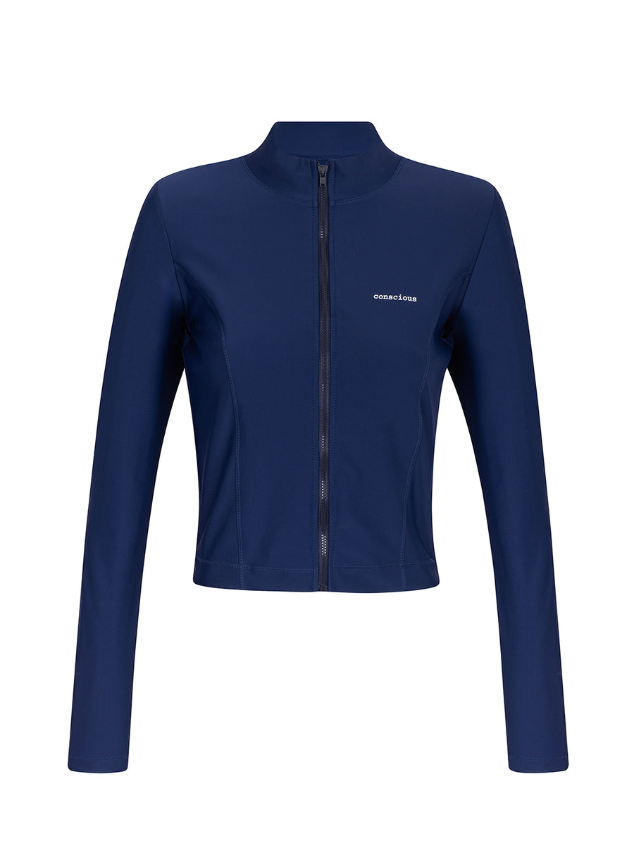 recycled ACTIVE zip jacket in navy