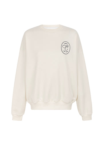 organic cotton sweatshirt in off-white