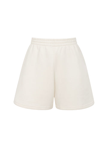 organic cotton tracksuit shorts in white
