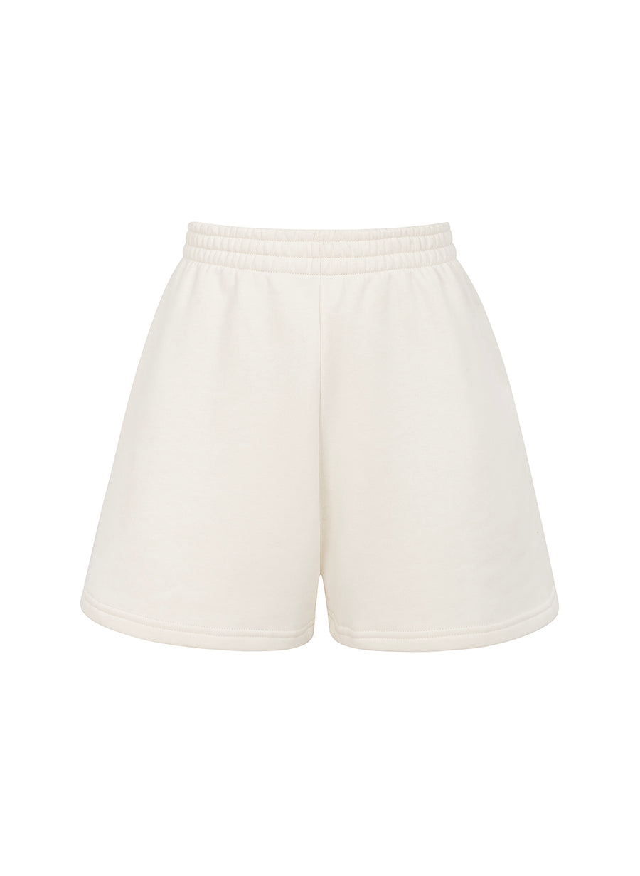 organic cotton tracksuit shorts in white