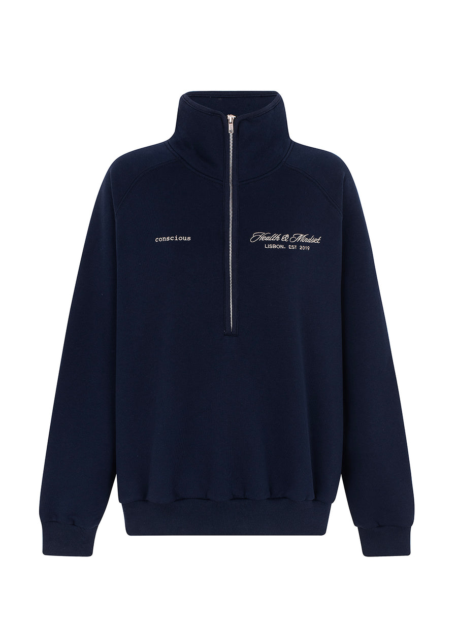 organic cotton sweatshirt in navy