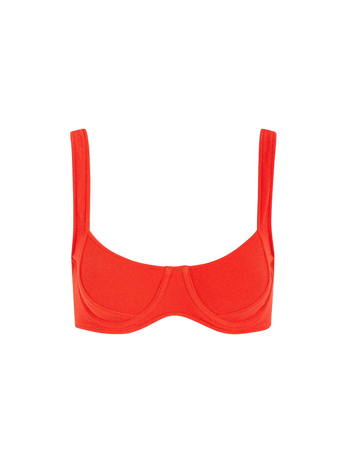 sustainable swimwear top chloe in red orange limited ed.