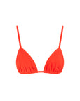 sustainable swimwear top triangle red orange