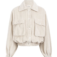 organic cotton corduroy jacket in cream