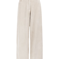 organic cotton corduroy trousers in cream