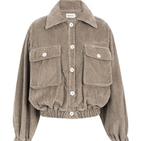 organic cotton corduroy jacket in taupe