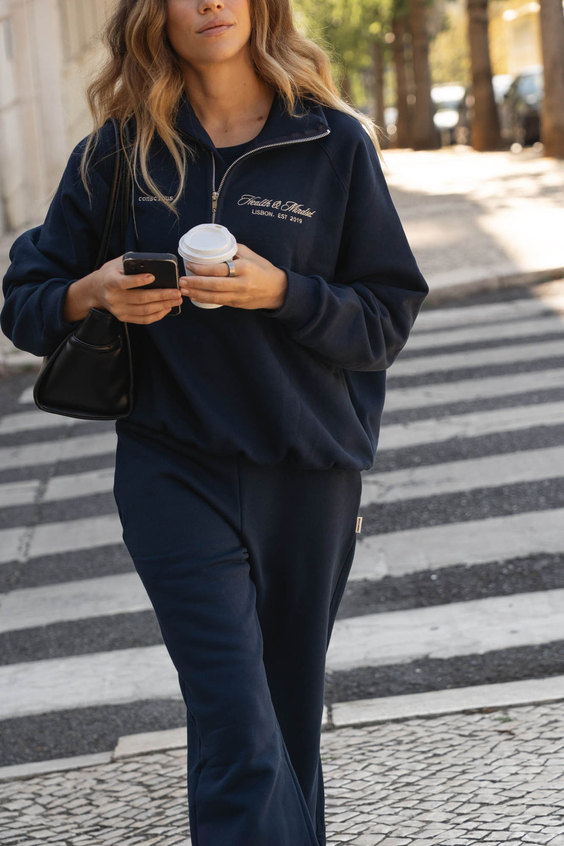 organic cotton sweatshirt in navy