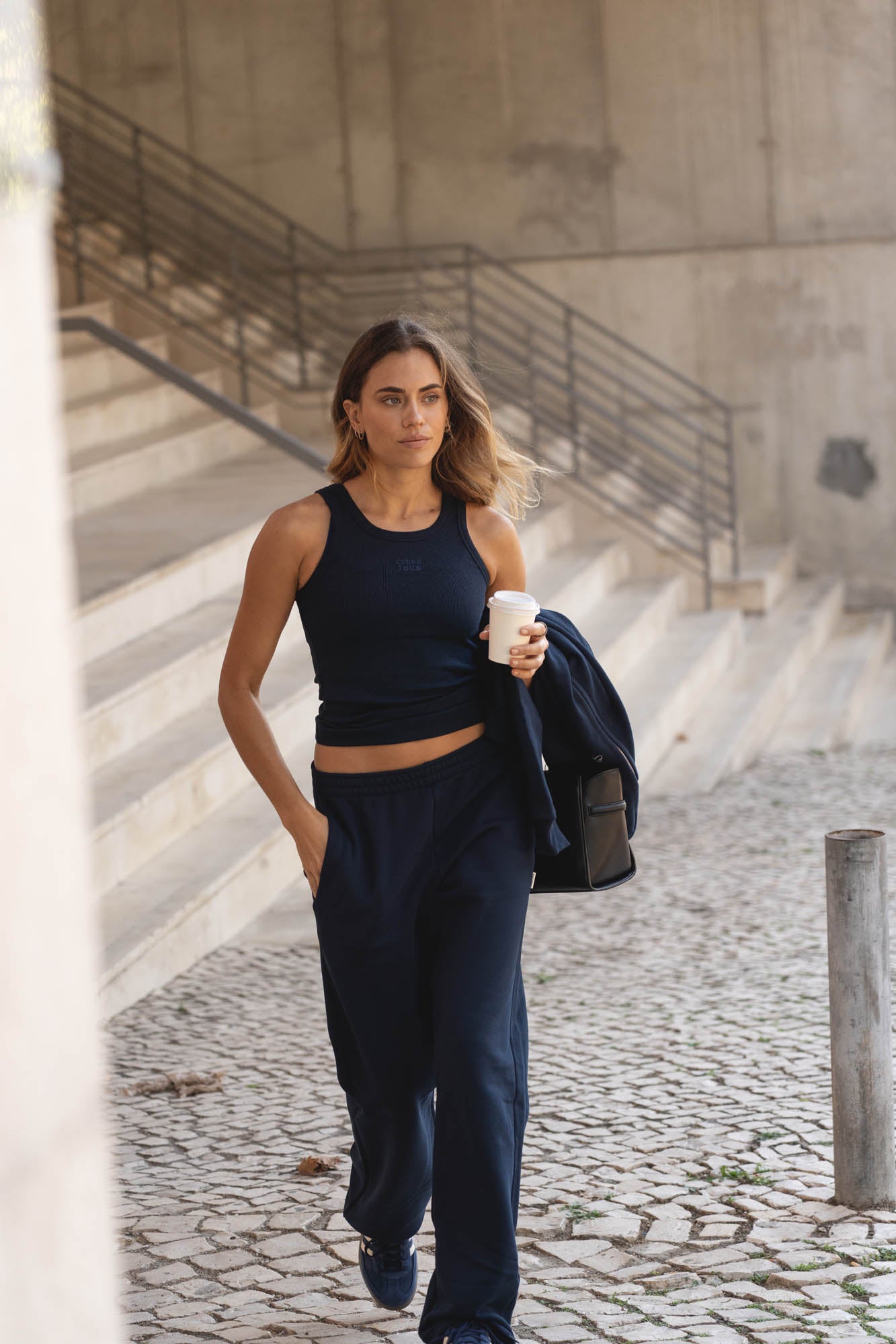 organic cotton trackpants in navy