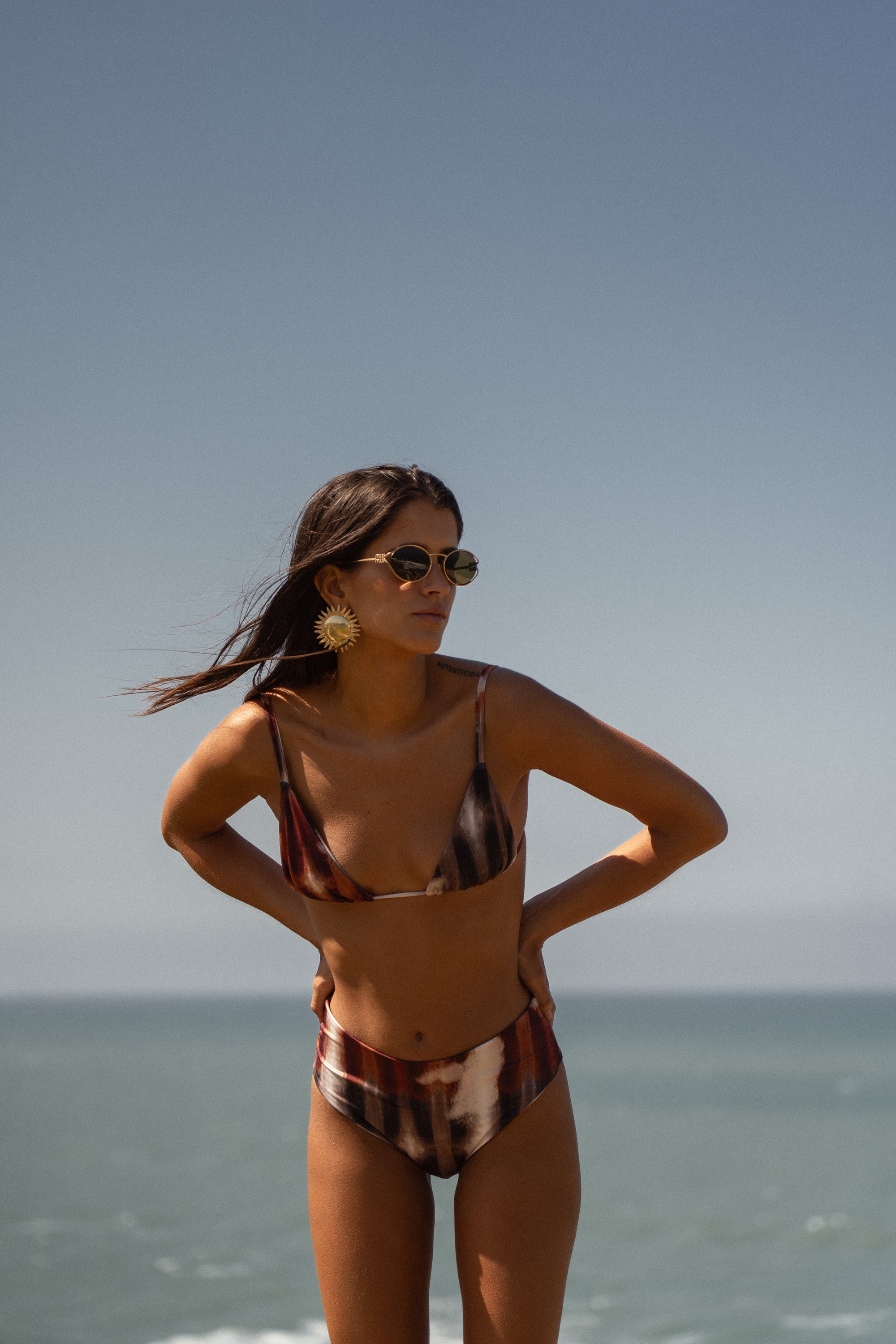 sustainable swimwear top triangle earth blend