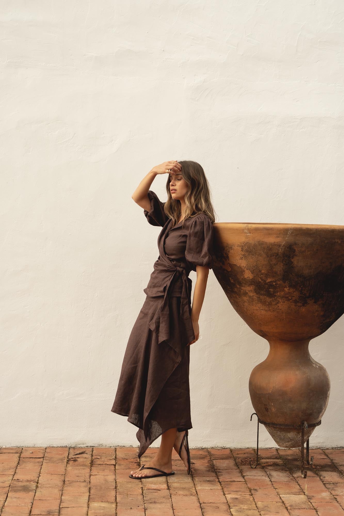 aina linen skirt terra