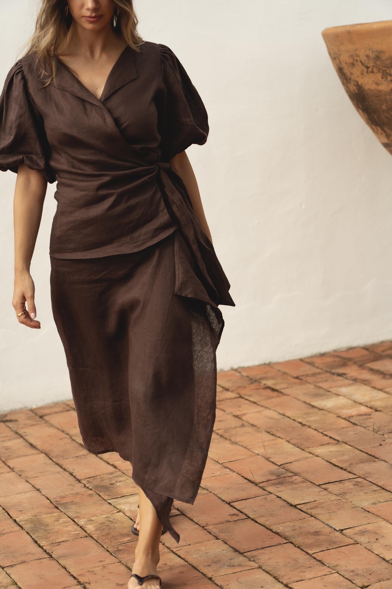 aina linen skirt terra