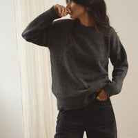 recycled wool knitwear sweater in grey