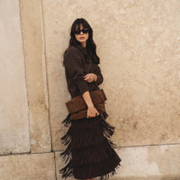 recycled wool knitwear sweater in brown