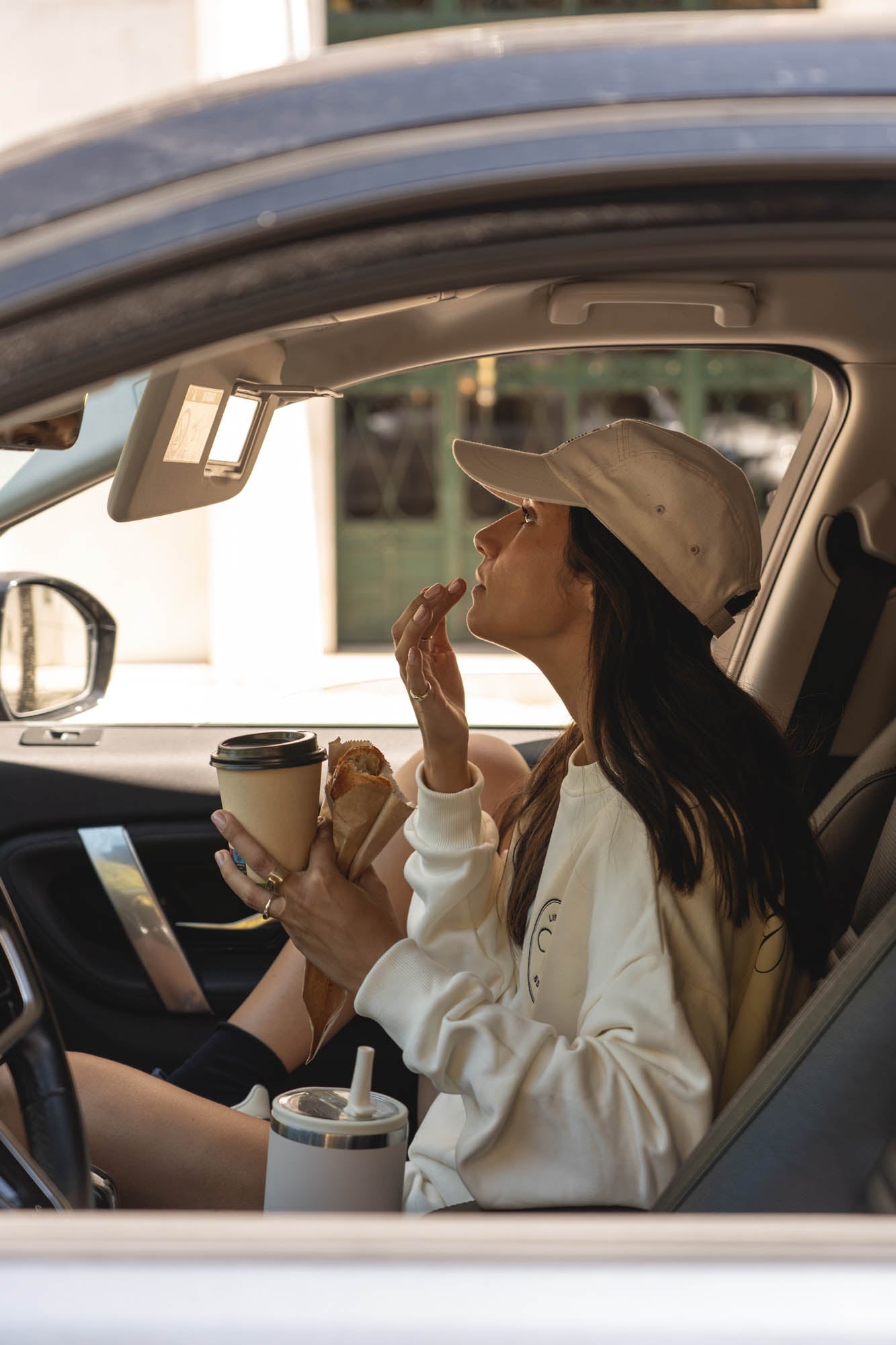 organic cotton sweatshirt in off-white