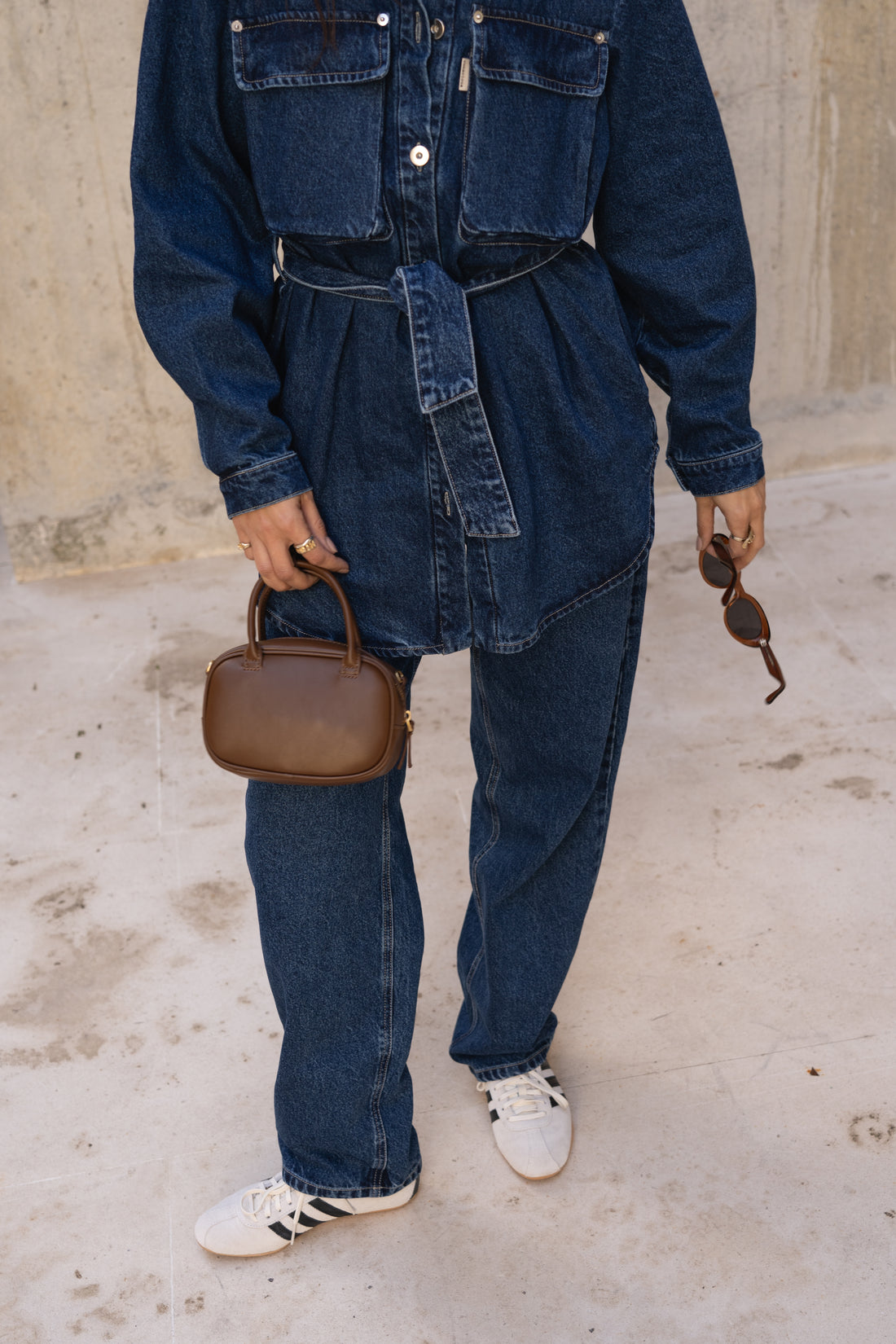 oversized blue washed denim jacket