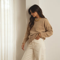 recycled wool knitwear sweater in beige