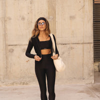 recycled ACTIVE zip jacket in black
