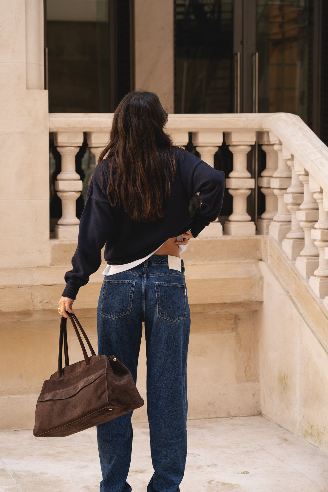 sustainable blue washed denim jeans