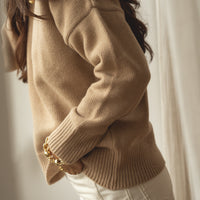 recycled wool knitwear sweater in beige