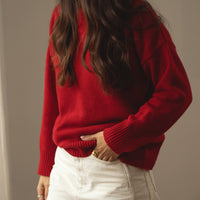 recycled wool knitwear sweater in red