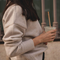 recycled wool knitwear sweater in light grey