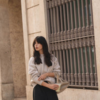 recycled wool knitwear sweater in light grey