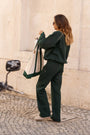 organic cotton trackpants in dark green