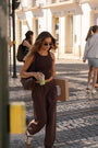 organic cotton trackpants in brown