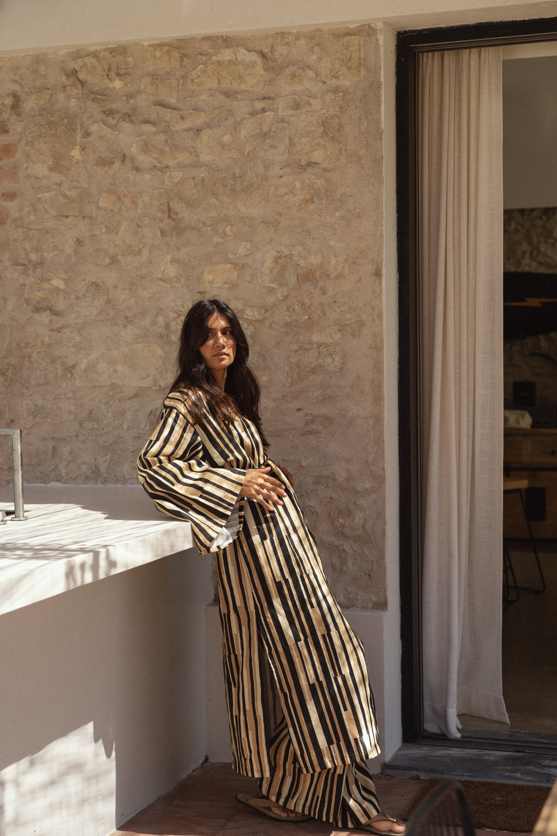 linen trousers earth lines