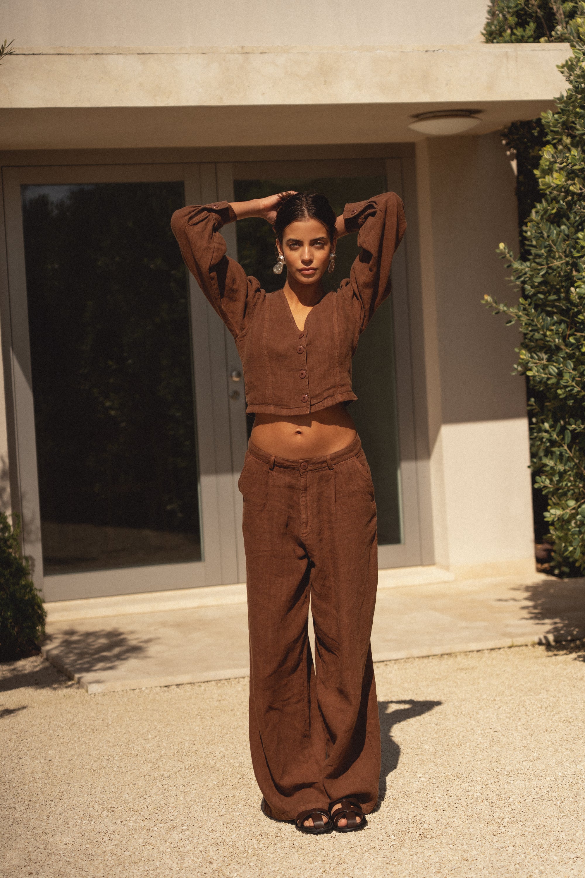 eli linen top clay brown