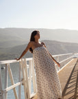 caicai linen dress shell dots