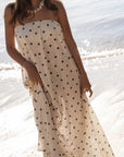 caicai linen dress shell dots