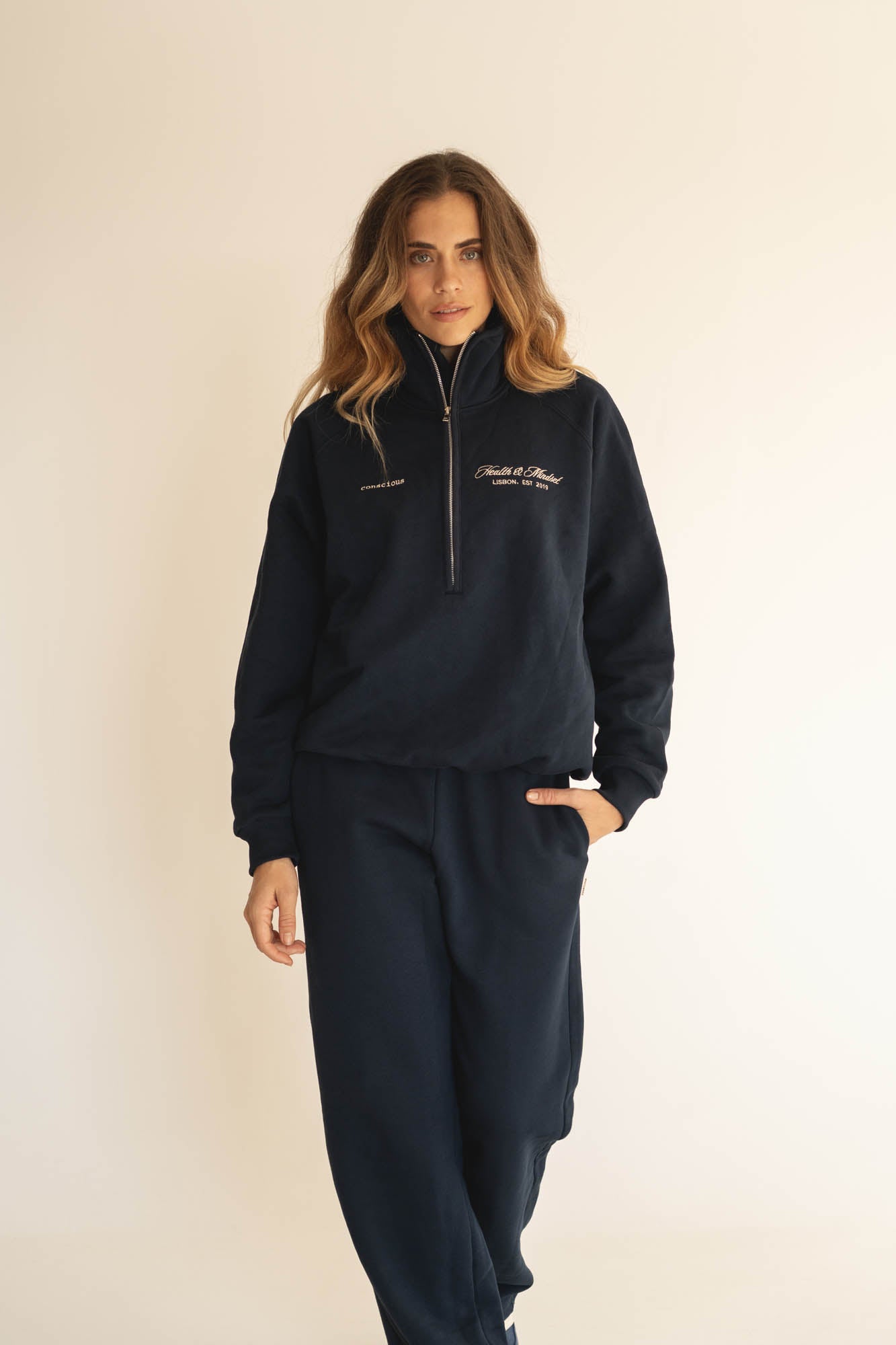 organic cotton sweatshirt in navy