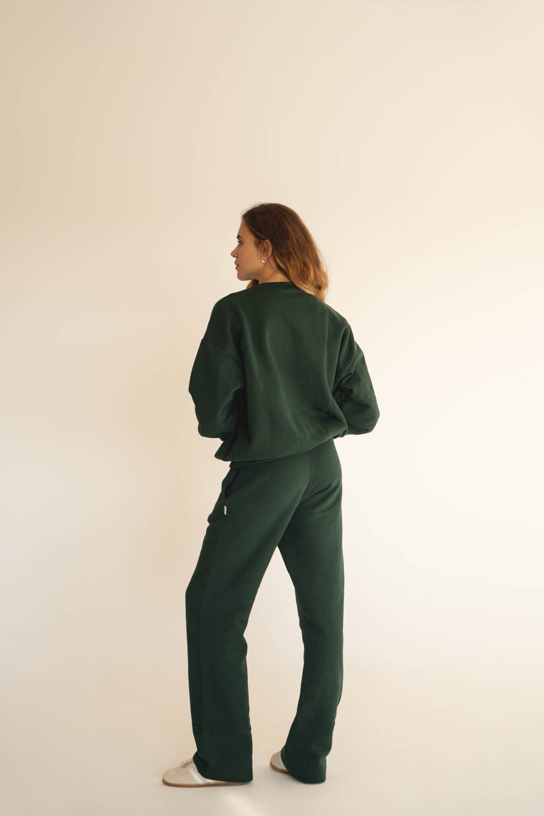 organic cotton sweatshirt in dark green