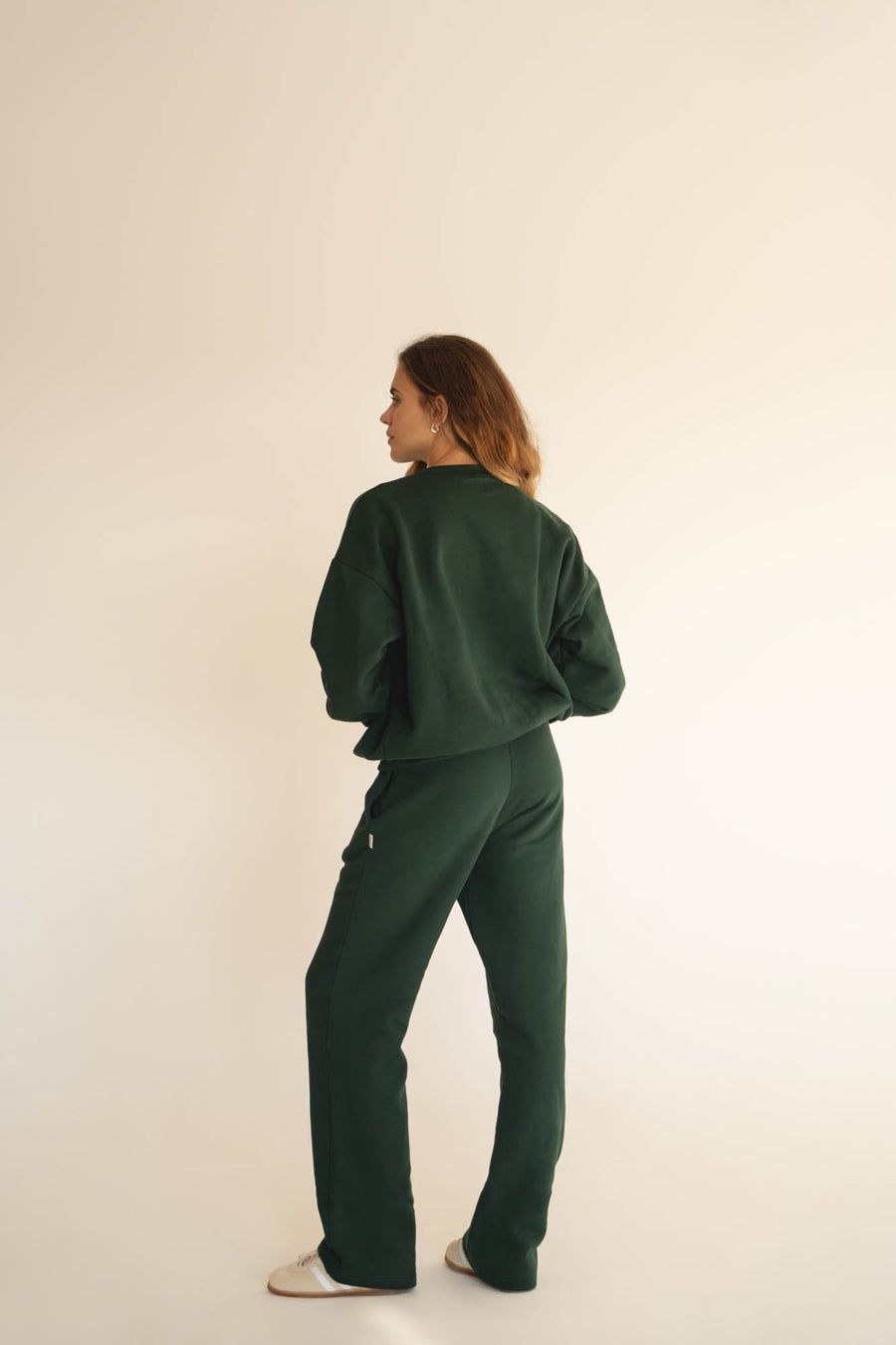 organic cotton sweatshirt in dark green