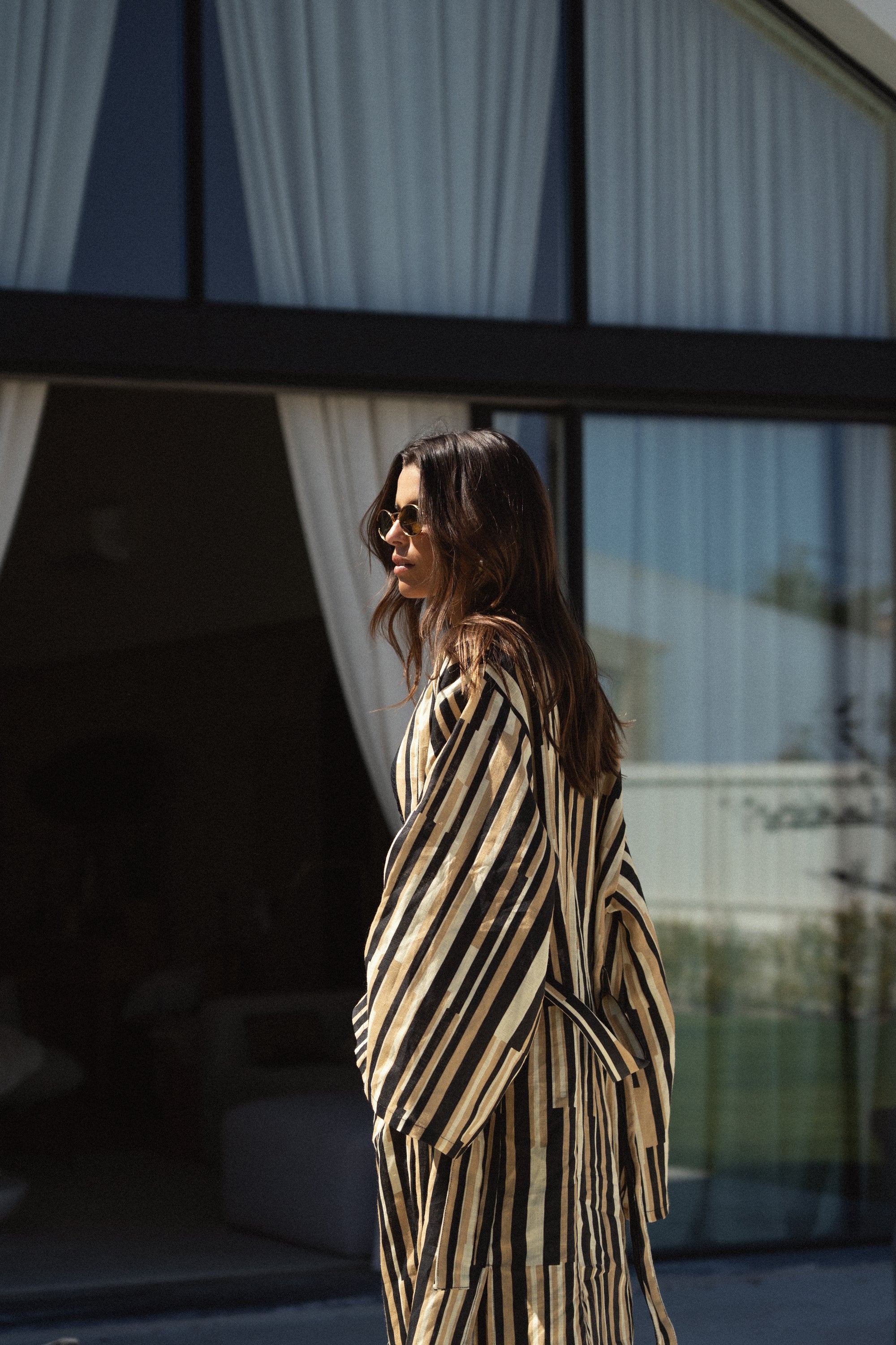 linen kimono earth lines