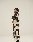 eli denim dress print b&w