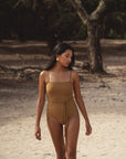 conscious x sienna sustainable swimwear swimsuit savanna