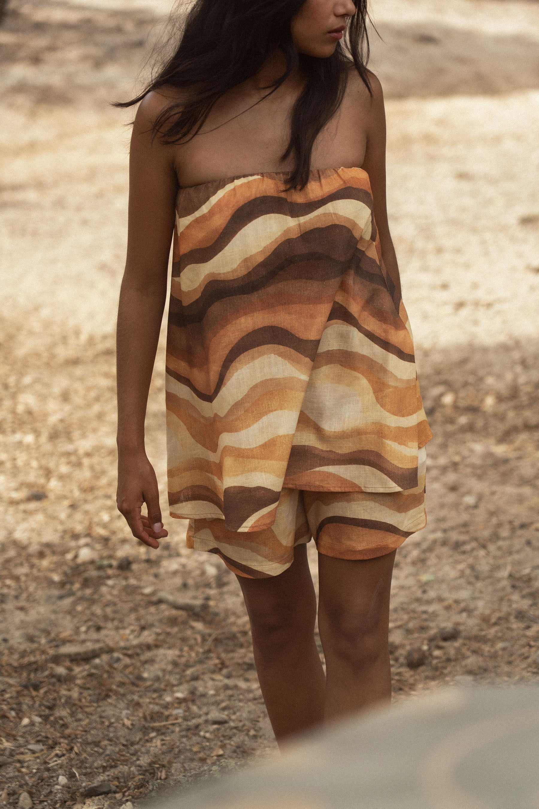 conscious x sienna caicai linen top heatwave